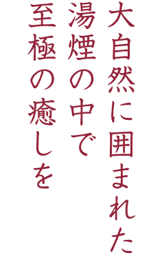 大自然に囲まれた湯煙の中で至極の癒しを