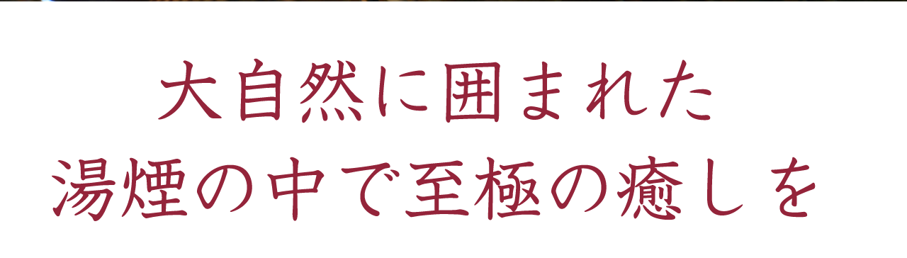 大自然に囲まれた湯煙の中で至極の癒しを